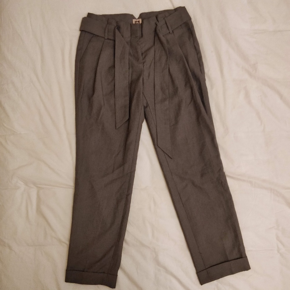 SOLD. NWOT Gray Anne Klein Paper-Bag Trousers